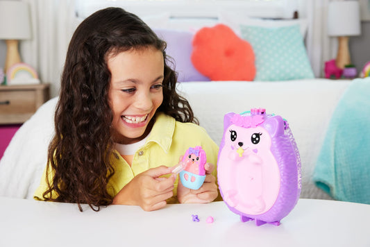 Polly Pocket Sac à Main Maman et Bébé Hérissons, 2Poupées, 16Acc.