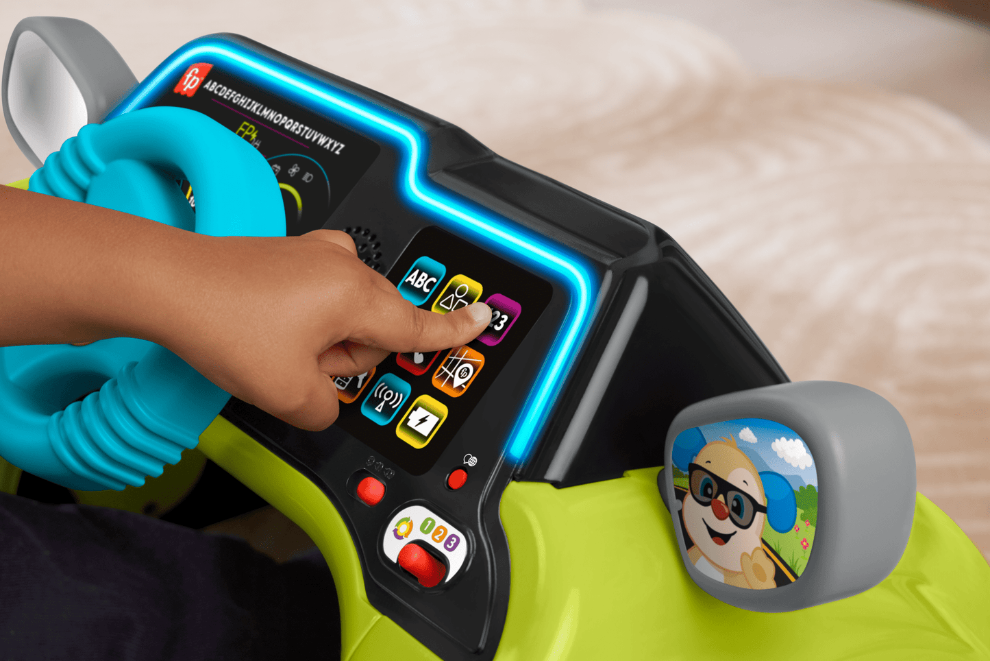 Fisher-Price Laugh & Learn Sit & Steer Driver Activity Center Baby & Toddler Learning Toy, Multilanguage Version