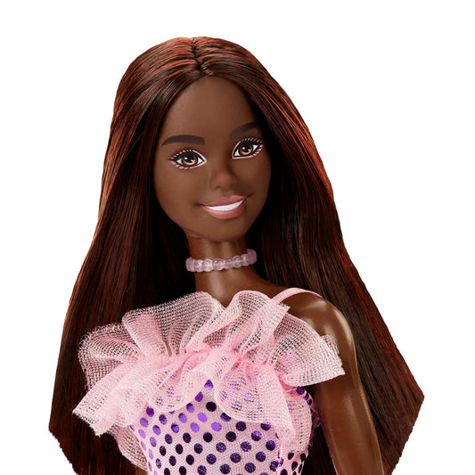 Barbie Fashion & Beauty Boneca Glitz Vestido de Noite Rosa