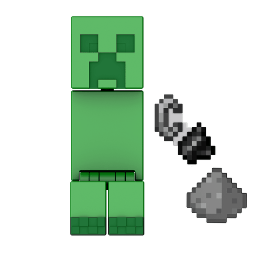 Minecraft Action Figures & Accessories Collection, 3.25-in Scale & Pixelated Design (Characters May Vary)